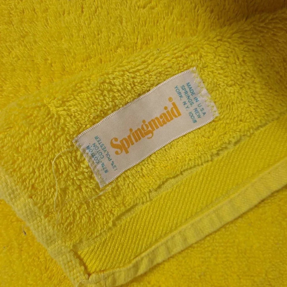 Vintage Utica JP Stevens Bath Hand Towel Washcloth Set Green Retro Soft 60s 70s